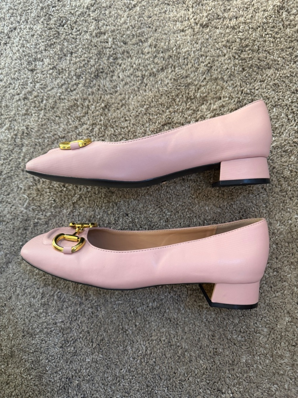 Gucci Blush Pink Horsebit Square Toe Pumps - Picture 4 of 17